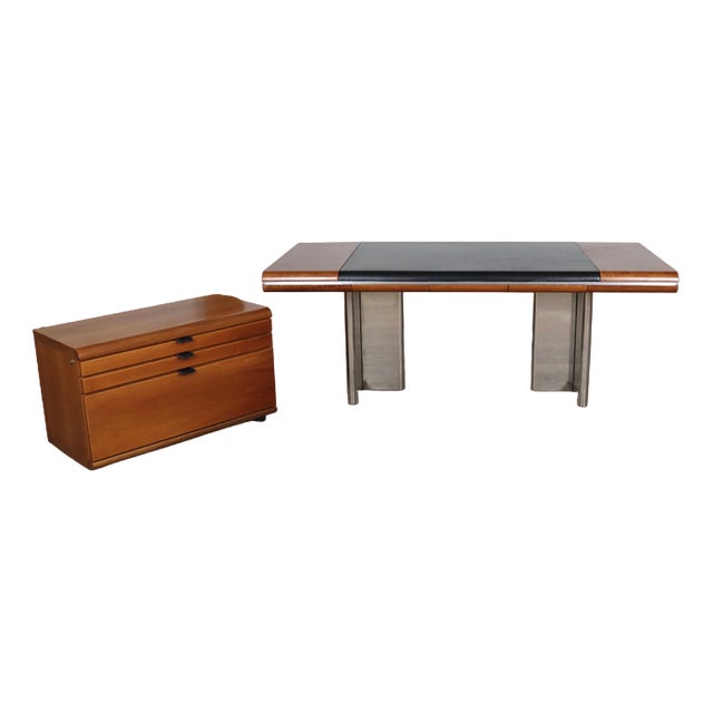 Set of Executive Desk and Credenza by Hans von Klier for Skipper, Italy, 1972 For Sale