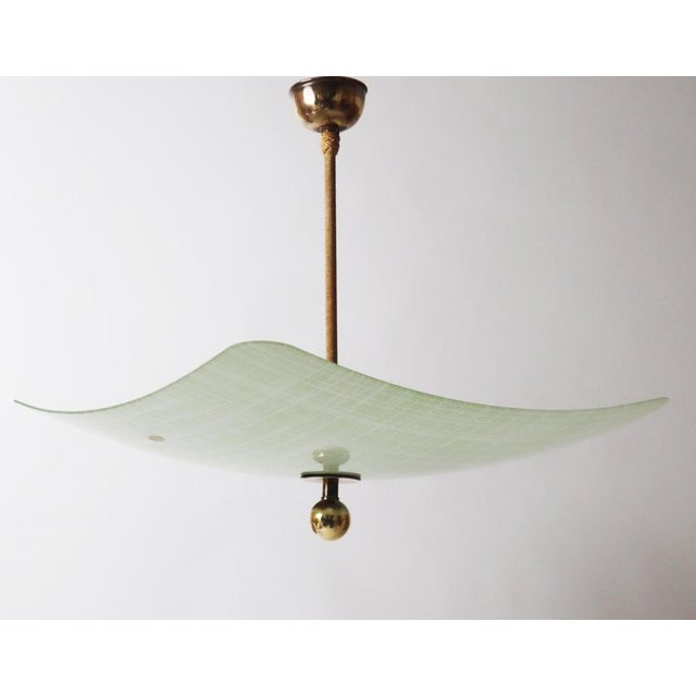 Mid-Century Etched Glass Pendant Lamp, Germany, 1950s For Sale - Image 15 of 18