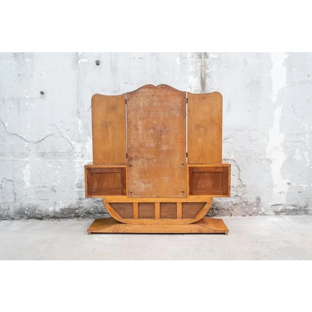 Large Art Deco French Dressing Table in Gilt Birch Root, 1920s For Sale - Image 6 of 9