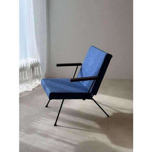 Contemporary Petrol Blue Model 1409 Armchair by André Cordemeyer for Gispen, 1960s For Sale - Image 3 of 13