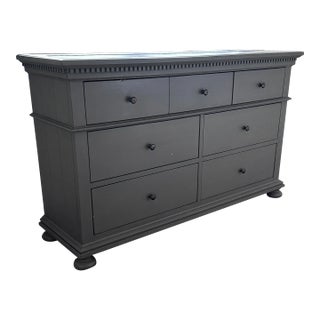 Gray Restoration Hardware St James Seven Drawer Dresser For Sale
