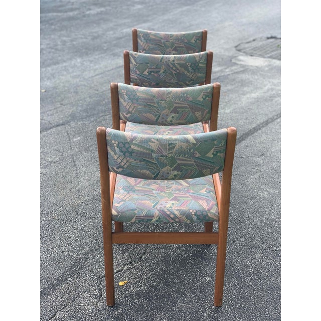 Blue 1970s Vintage J L Moller Teak Dining Chairs- Set of 4 For Sale - Image 8 of 13