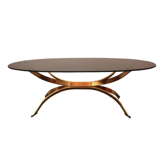 Vintage Coffee Table in Smoke Glass by Maria Pergay, 1975 For Sale