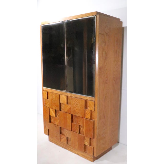 Mid 20th Century Mid 20th Century Brutalist Lane Staccato Armoire Wardrobe Chifferobe For Sale - Image 5 of 18