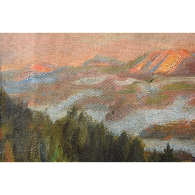 Paul Segieth, Landscape with Alpenglow, 1923, Oil on Canvas, Framed For Sale - Image 7 of 15