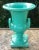 Italian Ceramic Pedestal Urn With Handles in Green For Sale - Image 10 of 10