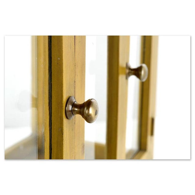 Small Wooden Display Case with Yellow Patina For Sale - Image 4 of 6