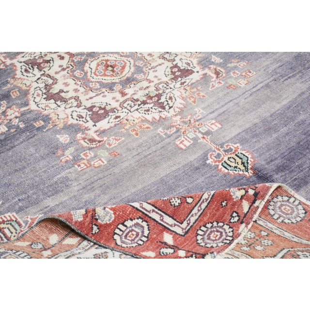 Vintage Turkish Oushak Hand Knotted Wool Rug, 4'9"x7'8" For Sale In New York - Image 6 of 6