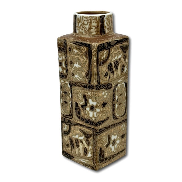 Mid 20th Century Vintage Mid Century Royal Copenhagen Denmark Nils Thorsson Baca Design Ceramic Vase - 11 Inches Tall For Sale - Image 5 of 12