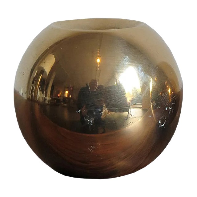 Danish Brass Candleholder, 1950s For Sale