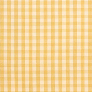 Schumacher Elton Cotton Check Fabric in Straw For Sale