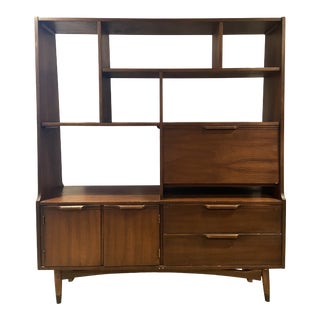 Vintage Mid-Century Modern Bookcase Wall Unit For Sale