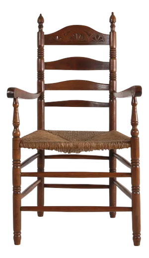 Antique French Wooden Armchair with Cane Seat, 1890s