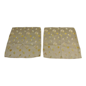 Vintage Cut Silk Velvet Floral Textile Fragments - Set of 2