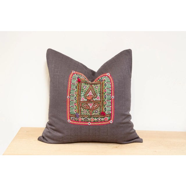 Suma Antique Tapestry Linen Pillow For Sale - Image 4 of 7