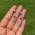 Art Deco Modern 1.02ct Sapphire Aquamarine Diamond Linear Drop Earrings in 14k Gold- A Pair For Sale - Image 3 of 13