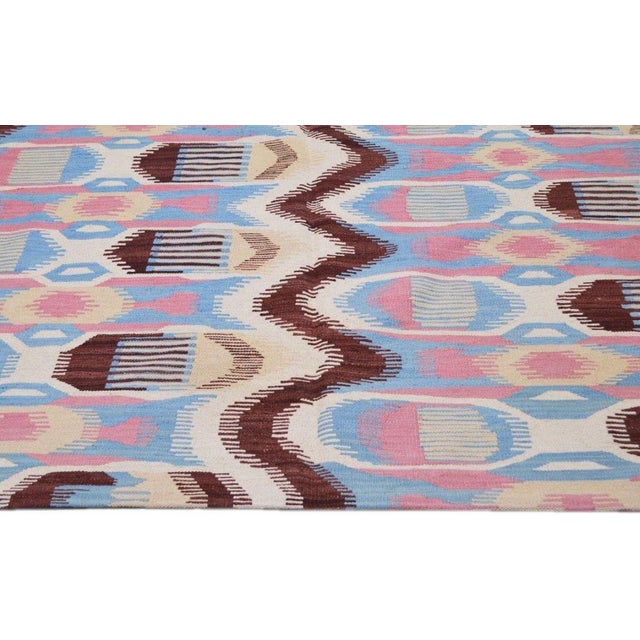 Modern New Modern Professional Hand Knotted Kilim, 6'1x8 For Sale - Image 3 of 4