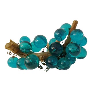 Large Mid-Century Turquoise Lucite Grape Cluster For Sale
