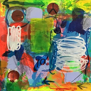 “AS090521” Contemporary Abstract Study Acrylic Painting on Canvas Panel