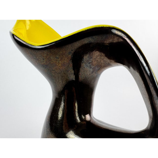 Vintage Ceramidi French Sculptural Ceramic Vase With Yellow Interior For Sale - Image 15 of 16