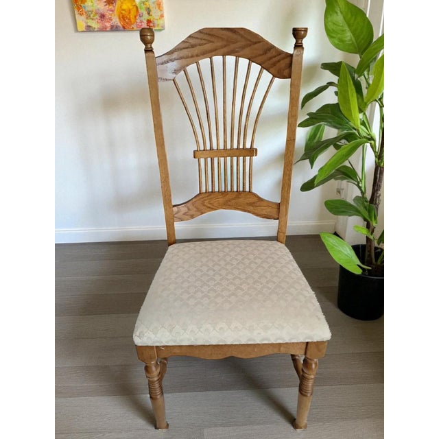 Vintage French Country Dining Chairs in Oak, 1980, Set of 4 For Sale - Image 4 of 18