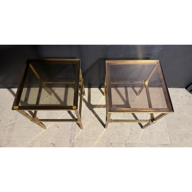 French Brass Lamp Tables, 1940, Set of 2 For Sale - Image 4 of 16