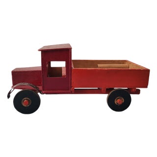 Antique Handmade Wooden Toy Truck, 1940s For Sale