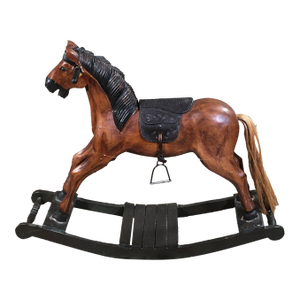 Vintage Carved Wooden Child’s Rocking Horse