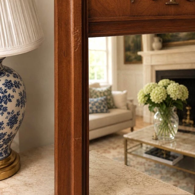 Pair of Federal Style Trumeau Mirrors | Neoclassical Wall Mirrors | Traditional Decor For Sale In Raleigh - Image 6 of 10