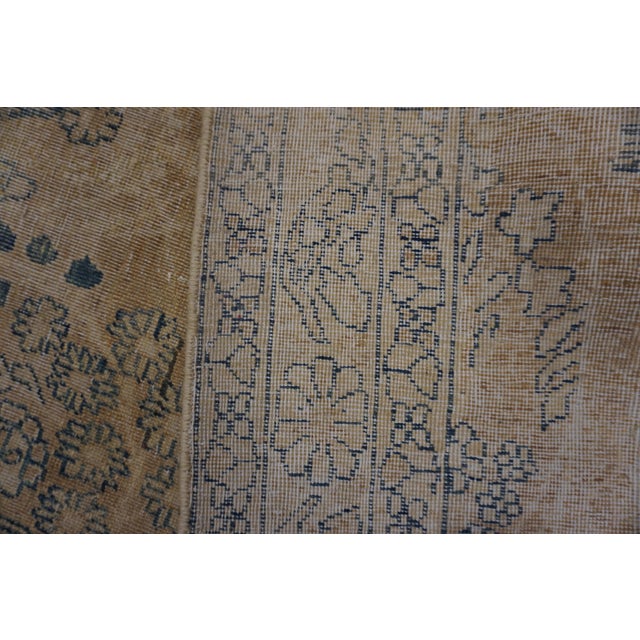 1930s 1930s Tan Camel Medallion Antique s.e. Persian Kirman Rug 2'8" X 14' Handknotted Wool Carpet For Sale - Image 5 of 6