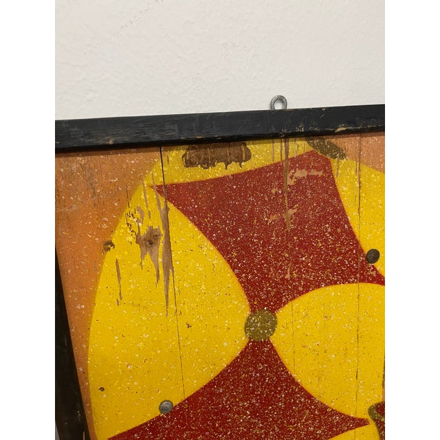 Vintage Mid-Century Modern Geometric Wall Panels, Set of Four, Orange and Yellow Abstract Wall Art For Sale In Seattle - Image 6 of 10