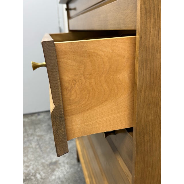 Heywood Wakefield Cadence High Chest of Drawers, Vintage For Sale - Image 10 of 12
