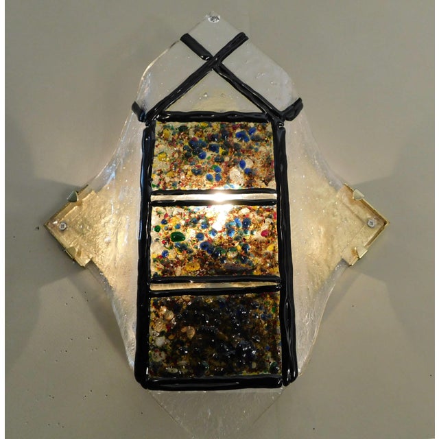 Gold 1970s "Rombo" Brutalist Murano Sconces, a Pair For Sale - Image 8 of 11