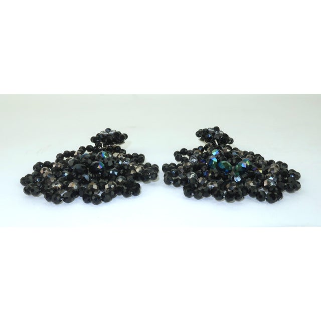 1980's Black Beaded Dangle Earrings, a Pair For Sale In Atlanta - Image 6 of 9