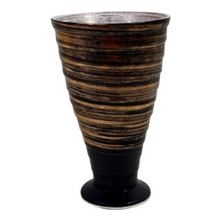 Vintage Japanese Arita Ware Gold Ceramic Sake Beer Goblet Cup 5.5” For Sale