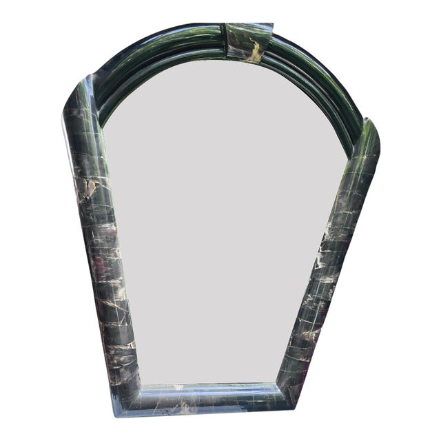 Large Rare Vintage Hollywood Regency Tessellated Horn Wall Mirror For Sale