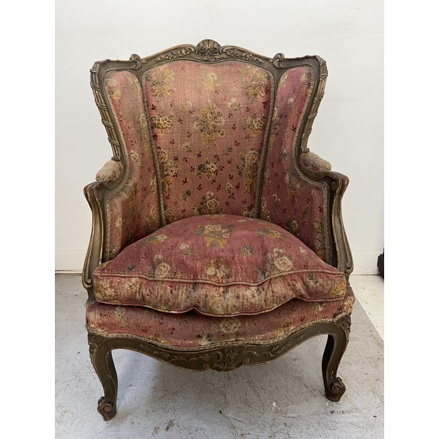 20th Century Louis XV Style Wing Chair in Patinated Beechwood For Sale - Image 15 of 18