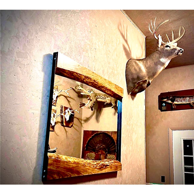 Wood Custom Live Edge Walnut Mirror – Handcrafted Rustic Elegance for Your Home For Sale - Image 7 of 7