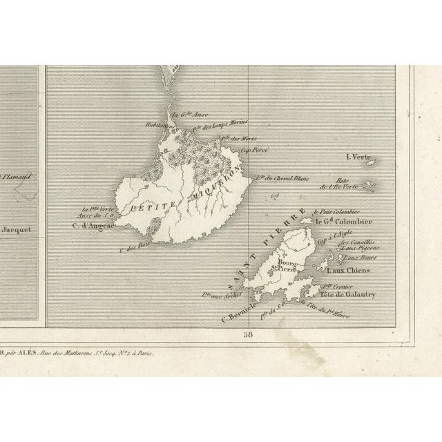 French Map of Newfoundland and St. Pierre and Miquelon, 1820 For Sale - Image 4 of 10