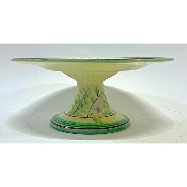 Abstract Antique Majolica Leaf & Floral Compote For Sale - Image 3 of 5