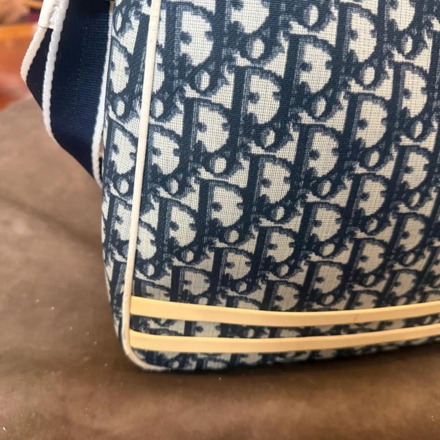 2000s Christian Dior Oblique Monogram Navy Blue Crossbody Bag For Sale - Image 18 of 18