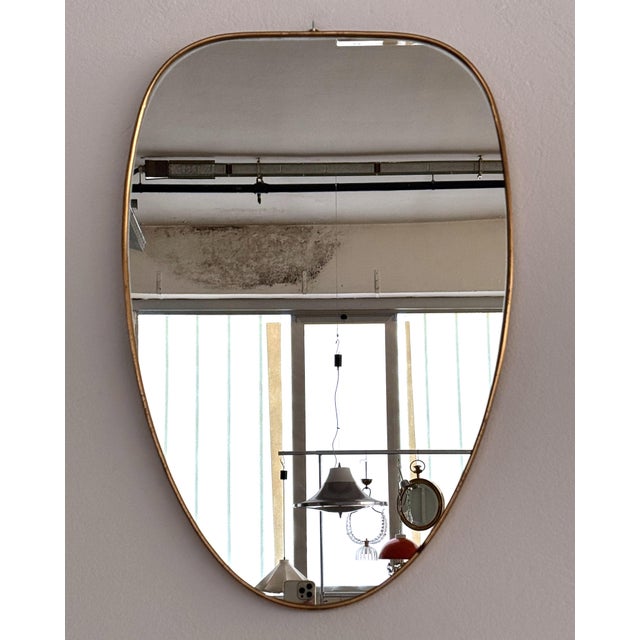 Large Italian Wall Mirror with Original Brass Frame, 1970s For Sale - Image 4 of 18