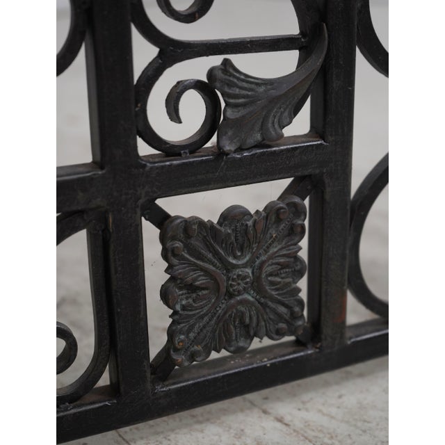 1990s Maitland Smith Wrought Iron & Bronze Room Divider Screen For Sale - Image 5 of 14