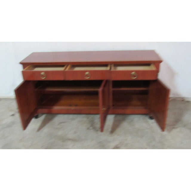 Wood 1980s Baker Furniture French Empire Cherry Wood and Parcel Ebonized Sideboard For Sale - Image 7 of 10