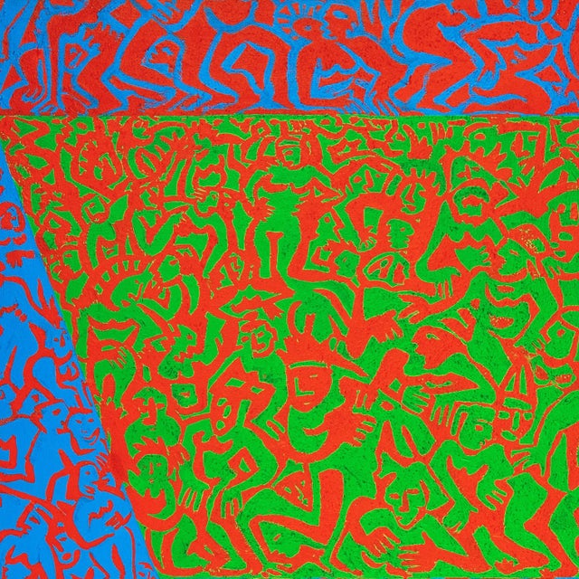 'Abstract Polyptych, 1984', Neo-Expressionist German School, Extra Large, Oversized, 79" X 79" For Sale - Image 14 of 18
