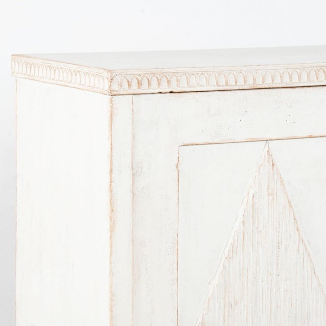 Wood 19th Century Swedish White Gustavian Cabinet Sideboard For Sale - Image 7 of 15