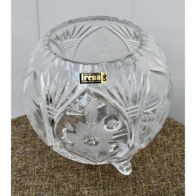 Traditional Vintage Irena Heavy Cut Crystal Round Footed Bowl For Sale - Image 3 of 13