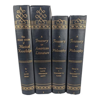 Vintage Blue & Gold Gilt Prentice-Hall Library Books, 1954–55 – Set of 4 For Sale