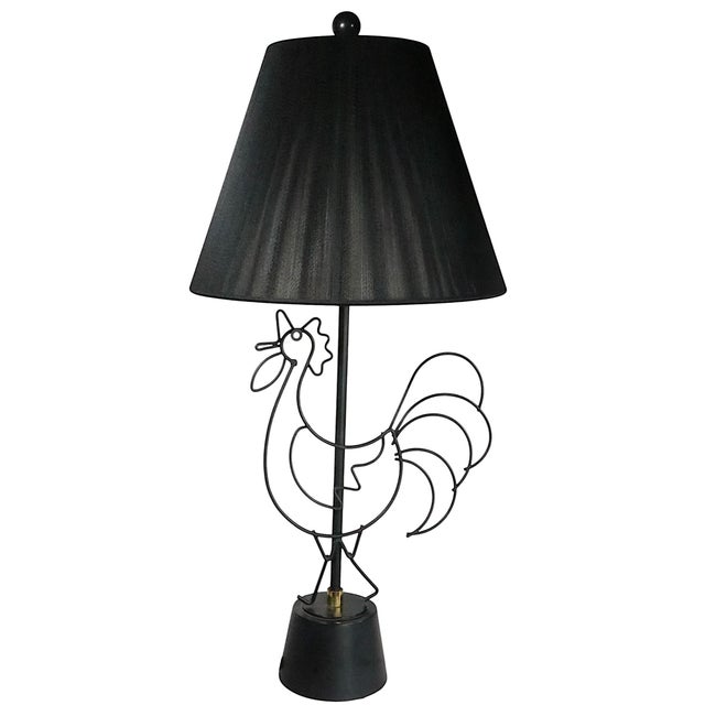 Black Mid Century Wire Rooster Attributed To Fredrick Weinberg For Sale - Image 8 of 12