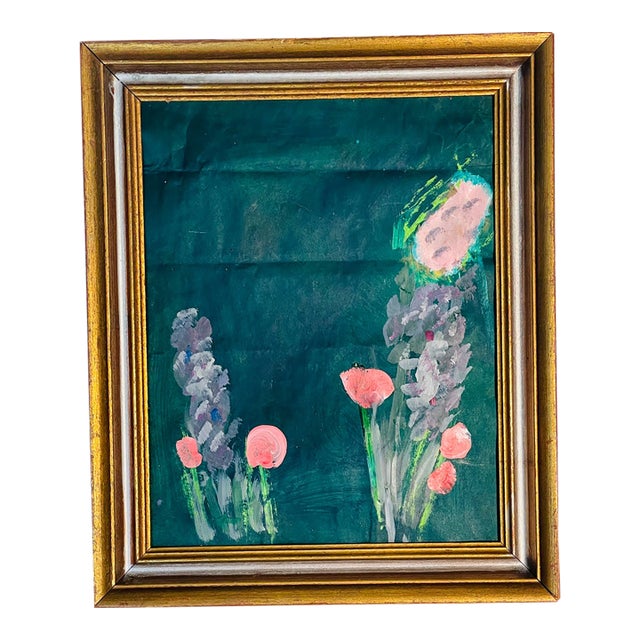 Original Abstract Painting by Elia in Antique Frame For Sale